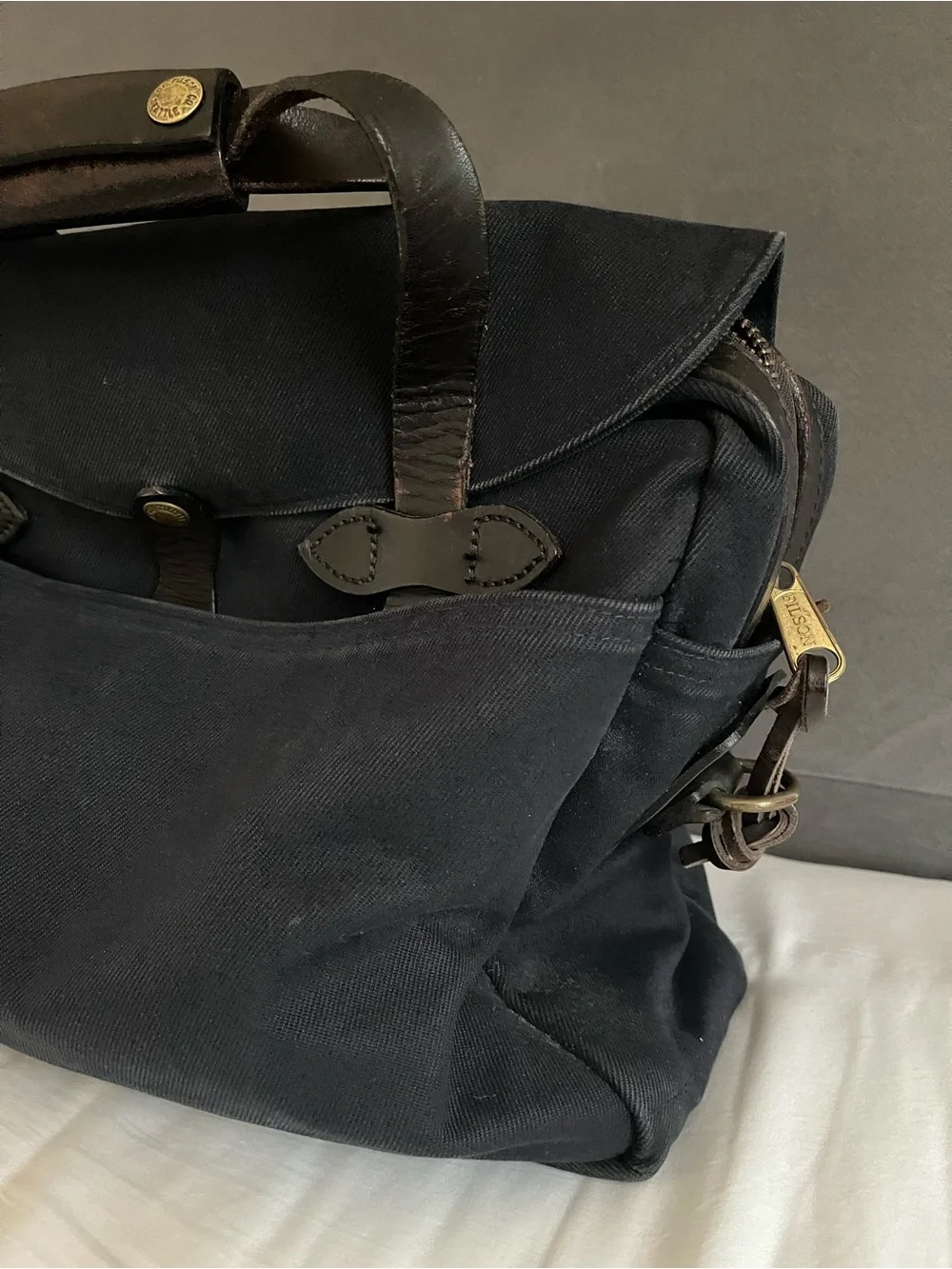 Filson 70257 Rugged Twill Briefcase Computer Bag In Navy